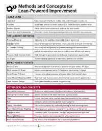Methods and Concepts for Lean-Powered Improvement