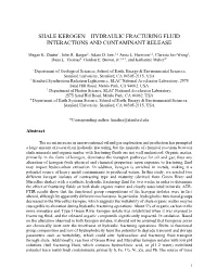 Shale Kerogen – Hydraulic Fracturing Fluid Interactions and Contaminant Release