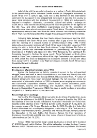 South Africa Relations India's Links with the Struggle for Freedom And