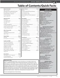 Table of Contents/Quick Facts