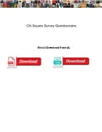 Chi Square Survey Questionnaire