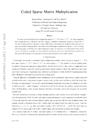 Coded Sparse Matrix Multiplication