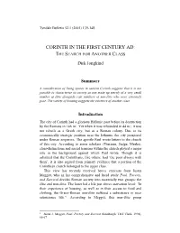 Corinth in the First Century Ad: the Search for Another Class