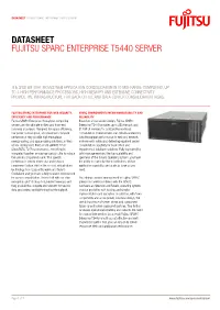 Datasheet Fujitsu Sparc Enterprise T5440 Server