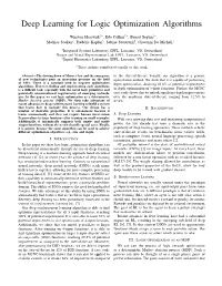 Deep Learning for Logic Optimization Algorithms
