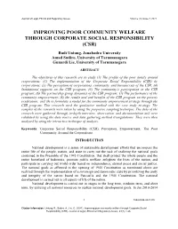 Improving Poor Community Welfare Through