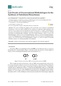 Last Decade of Unconventional Methodologies for the Synthesis Of