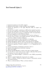 Test Yourself (Quiz 1)