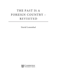 The Past Is a Foreign Country – Revisited