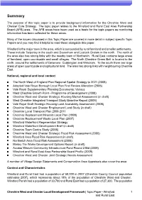 Topic Paper Is to Provide Background Information for the Cheshire West and Chester Core Strategy