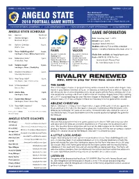 ANGELO STATE DEPTH CHART Vs. Abilene Christian Wildcats