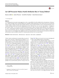 Can Self-Persuasion Reduce Hostile Attribution Bias in Young Children?