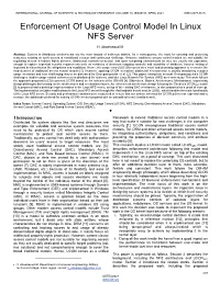 Enforcement of Usage Control Model in Linux NFS Server