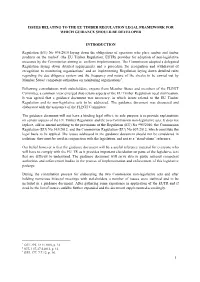 Issues Relating to the Eu Timber Regulation Legal Framework for Which Guidance Should Be Developed