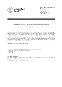 Latin Parts of Speech in Historical and Typological Context
