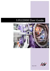 LULI2000 User Guide