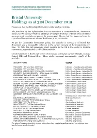 Portfolio Investment Report