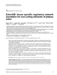 Tissue Specific Regulatory Network Annotation for Non-Coding Elements