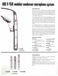 AKG C 45IE Modular Condenser Microphone System