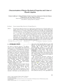 Characterisation of Physico-Mechanical Properties and Colour of Physalis Angulata