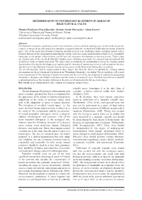 Determinants of Tourism Development in Areas of High Natural Value