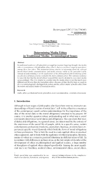 Determining Media Ethics in Traditional Media: Terminological Issues