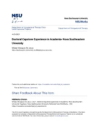 Doctoral Capstone Experience in Academia- Nova Southeastern University