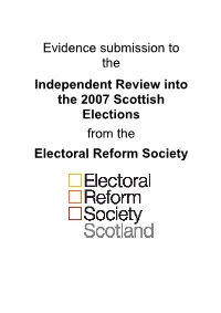 Evidence Submission to the Independent Review Into the 2007