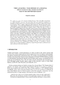 Folk-Memory of a Celestial Impact Event in the Ancient Egyptian Tale of the Shipwrecked Sailor?