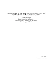 Mineralogical and Microstructural Evolution in Hydrating Cementitious Systems