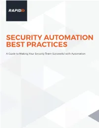 Security Automation Best Practices