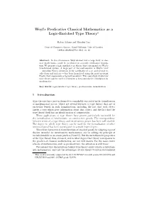 Weyl's Predicative Classical Mathematics As a Logic-Enriched