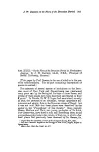 1. W. Dawson on the Flora of the Devonian Period