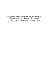 Economic Instruments for the Sustainable Management Of