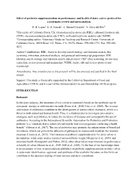 Effect of Prebiotic Supplementation on Performance and Health of Dairy Calves: Protocol for a Systematic Review and Meta-Analysis R