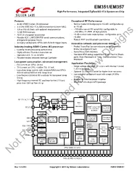 EM351/EM357 High-Performance, Integrated Zigbee/802.15.4 System-On-Chip