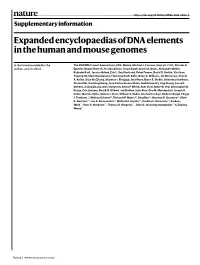 Expanded Encyclopaedias of DNA Elements in the Human and Mouse Genomes