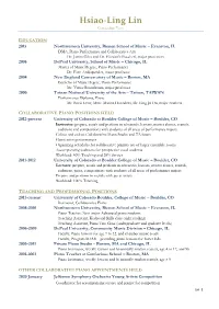 Hsiao-Ling Lin Curriculum Vitae