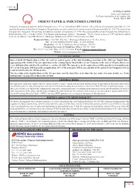 Right Issue of Equity Shares of the Company
