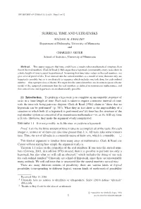 SURREAL TIME and ULTRATASKS HAIDAR AL-DHALIMY Department of Philosophy, University of Minnesota and CHARLES J