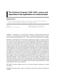 The Cinchona Program (1940-1945): Science and Imperialism in the Exploitation of a Medicinal Plant
