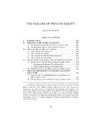 The Failure of Private Equity