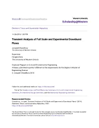 Transient Analysis of Full Scale and Experimental Downburst Flows
