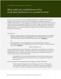 What Makes the Establishment of the Great Bear Rainforest Such a Powerful Story?