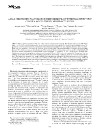 A Cell-Free Testing Platform to Screen Chemicals of Potential Neurotoxic Concern Across Twenty Vertebrate Species
