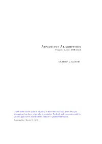 Advanced Algorithms Computer Science, ETH Z¨Urich