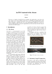 An EM Construal of the Abacus