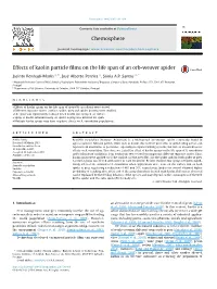 Effects of Kaolin Particle Films on the Life Span of an Orb-Weaver Spider