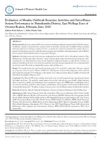 Evaluation of Measles Outbreak Response Activities And