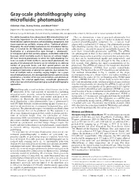 Gray-Scale Photolithography Using Microfluidic Photomasks